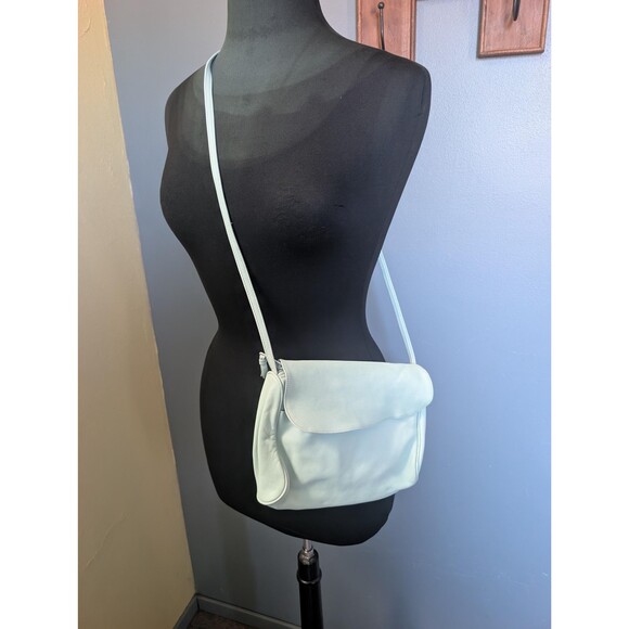 Mint Green Leather Purse by Samantha Scott: Medium Shoulder Crossbody Handbag - Picture 3 of 14